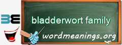 WordMeaning blackboard for bladderwort family